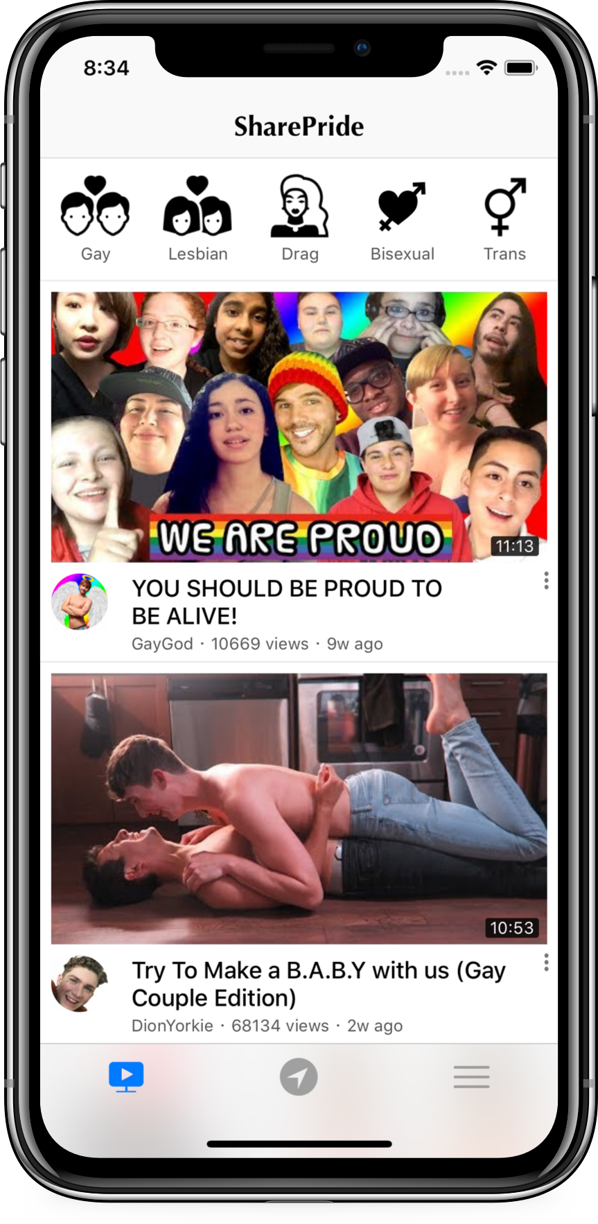 SharePride - LGBTS videos and events App